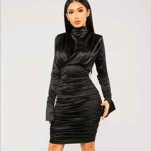 Black ruched dress